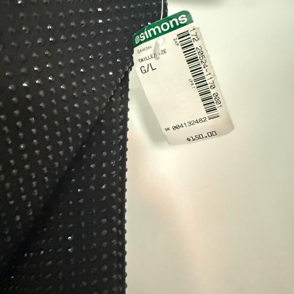 Simons Black Rhinestone Strapless Dress - Picture 4 of 5